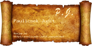 Paulicsek Judit névjegykártya