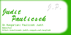 judit paulicsek business card